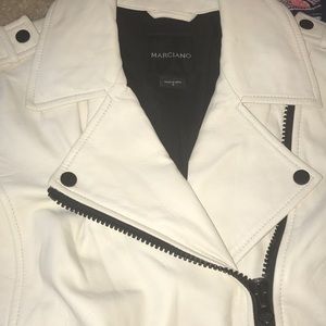 Marciano Jackets & Coats - Marciano Cream Leather Motorcycle Moto Jacket Coat Marciano Jackets & Coats - Marciano Cream Leather Motorcycle Moto Jacket Coat